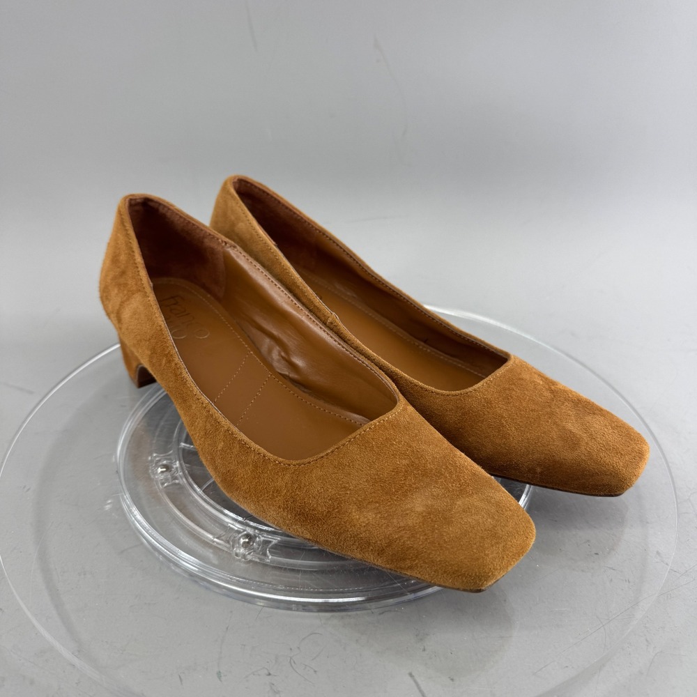 Franco Sarto Womens Laylan Suede Square Toe Block Heel Pumps Tan Size 8M